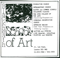 Advertisement for Art School, 1980s