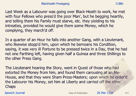N17 - Blackheath Pressgang